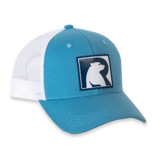 Bear Logo Truckers Hat Slate Blue / Bone