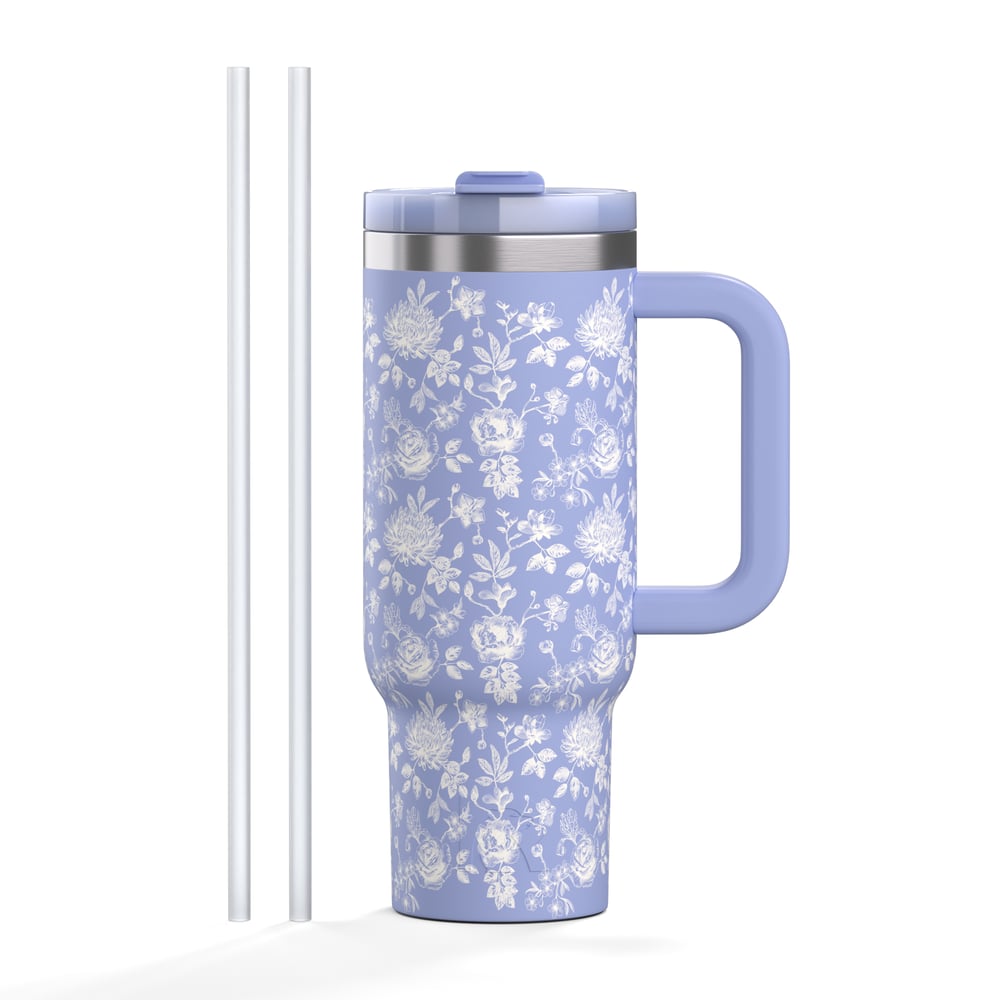 Road Trip Tumbler Periwinkle Bouquet - Image 3