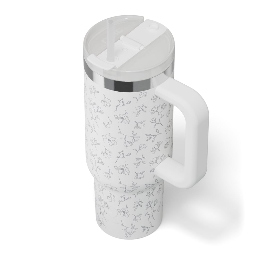 Road Trip Tumbler White Magnolias - Image 4