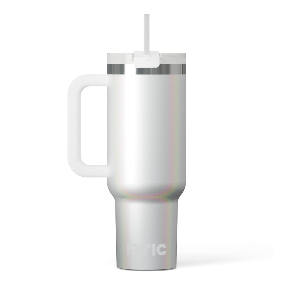 Road Trip Tumbler White Glitter