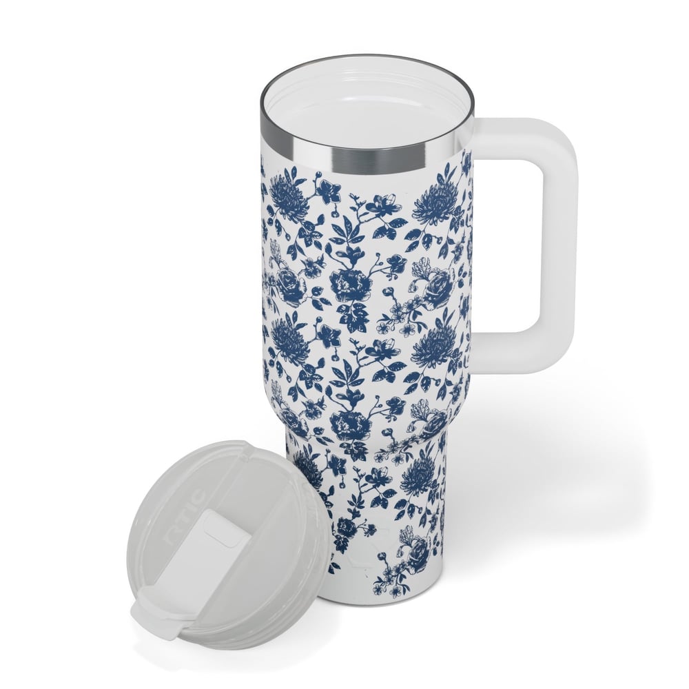 Road Trip Tumbler Blue Bouquet - Image 3