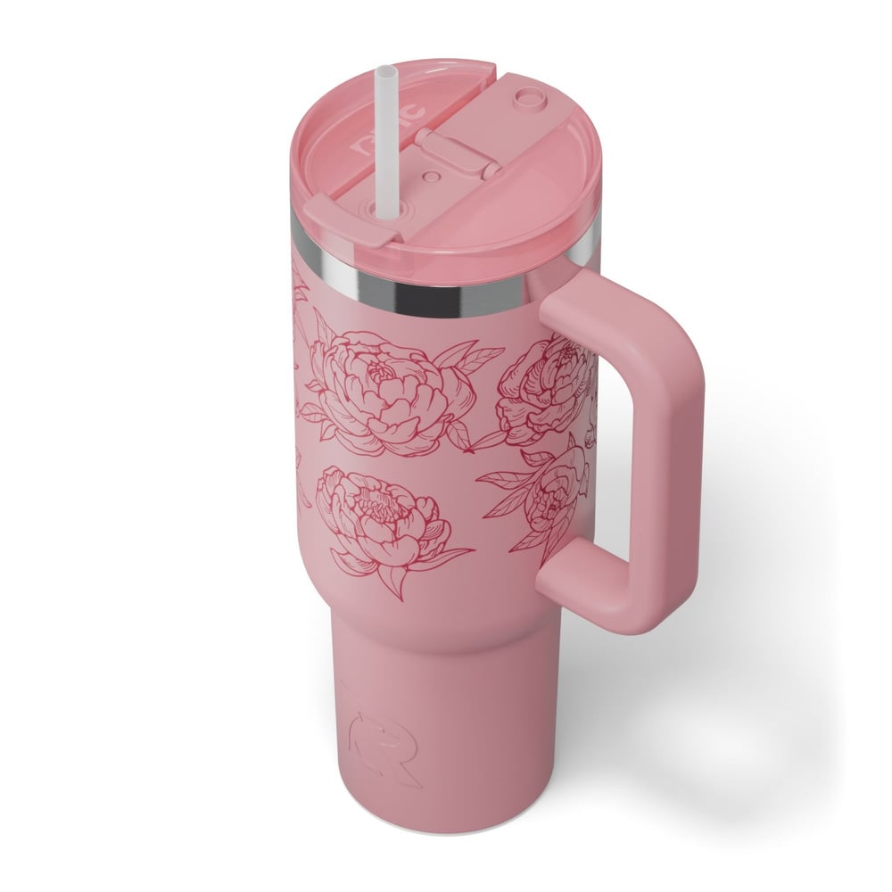 Road Trip Tumbler Pink Peonies - Image 4