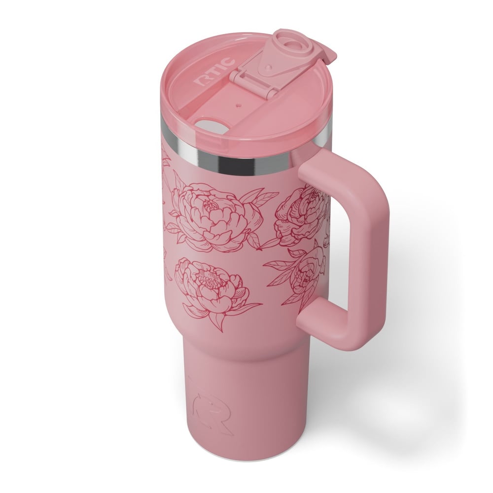 Road Trip Tumbler Pink Peonies - Image 5