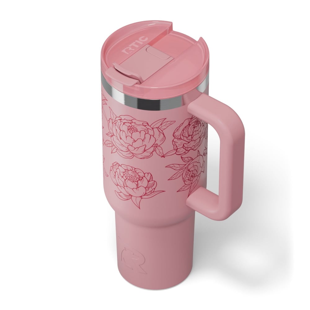 Road Trip Tumbler Pink Peonies - Image 6