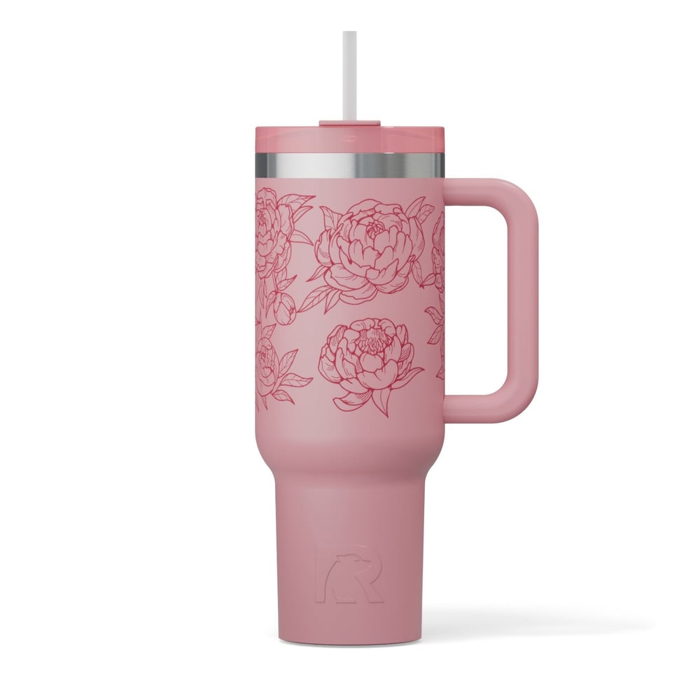 Road Trip Tumbler Pink Peonies - Image 7