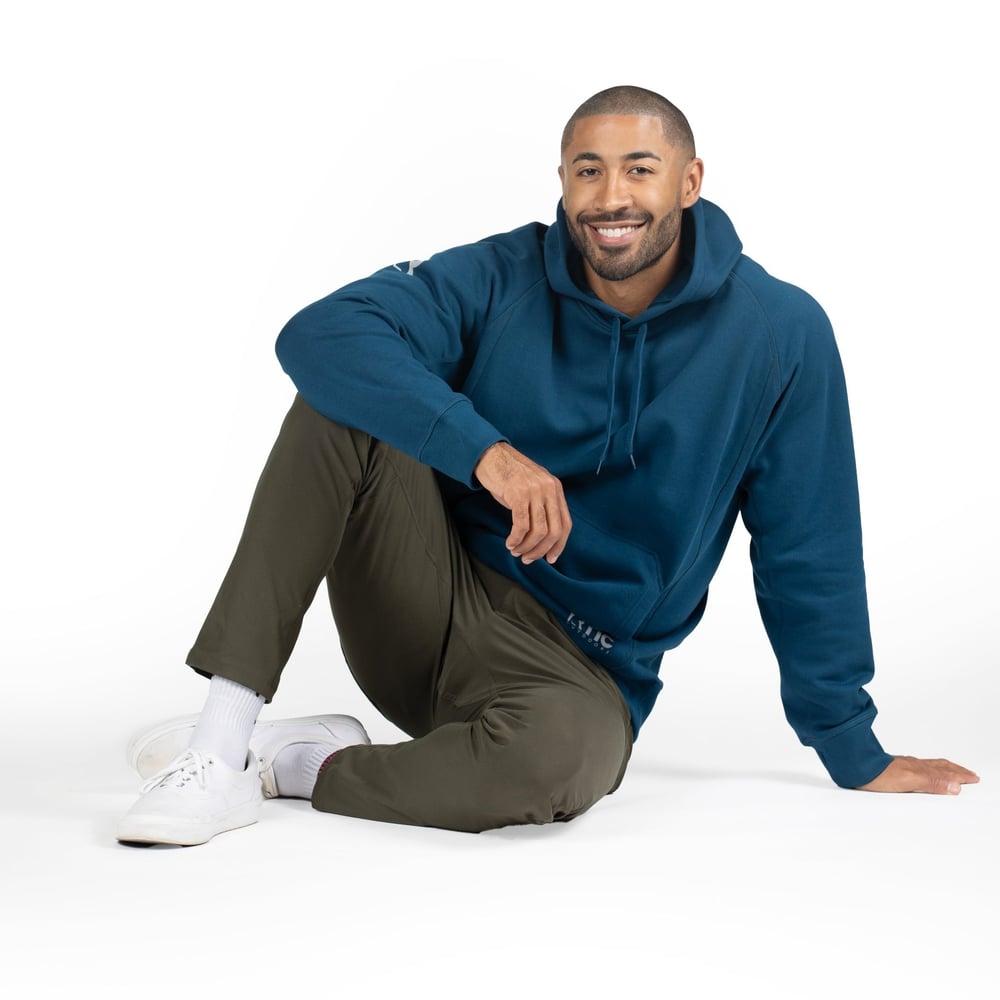 Water-Repellent Pullover Hoodie – Relaxed Fit Dark Navy - Image 6