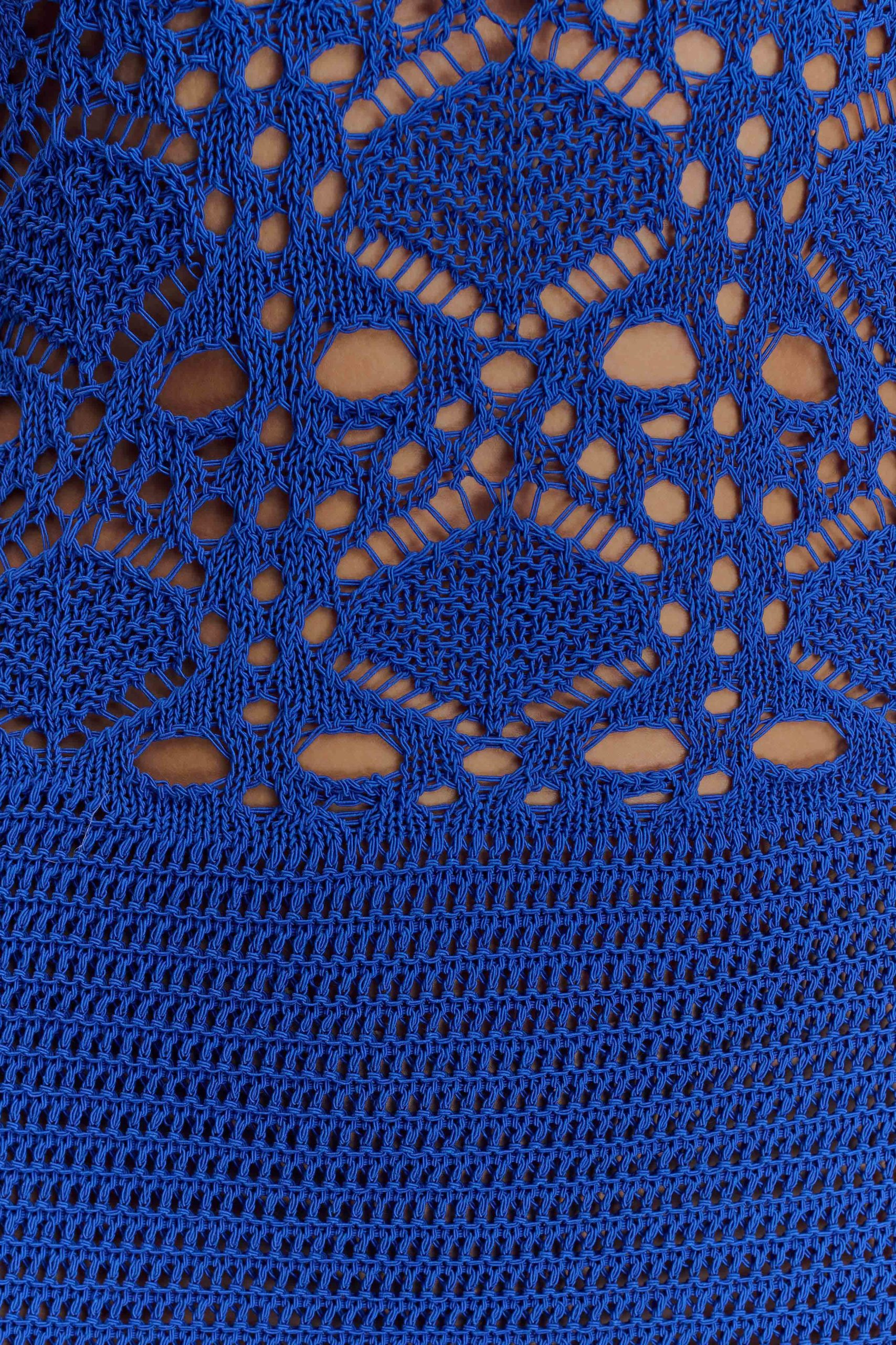 Everette Crochet Knit Mini Dress - Cobalt - Image 6