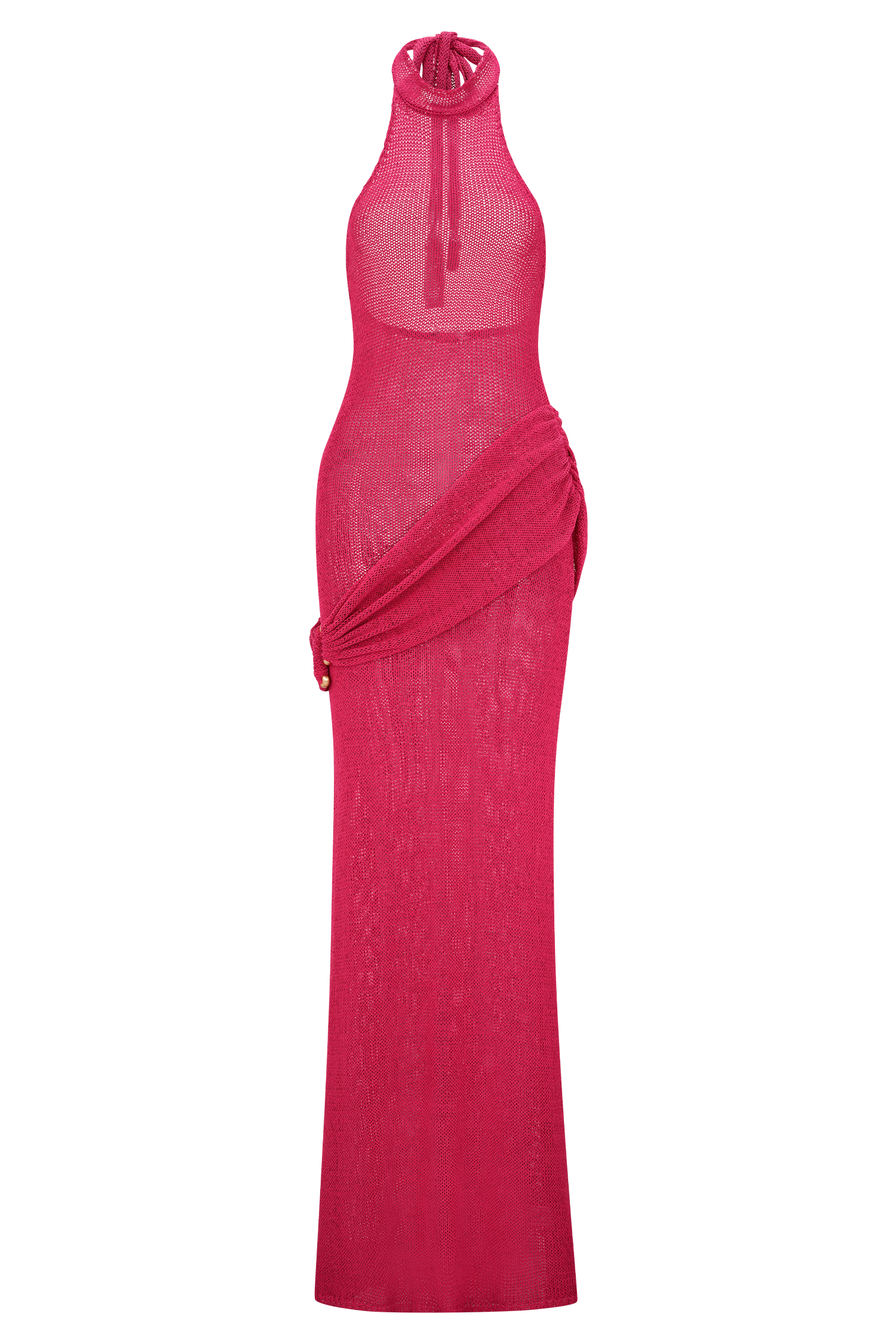 Reece Halter Knit Maxi Dress - Dragonfruit - Image 8